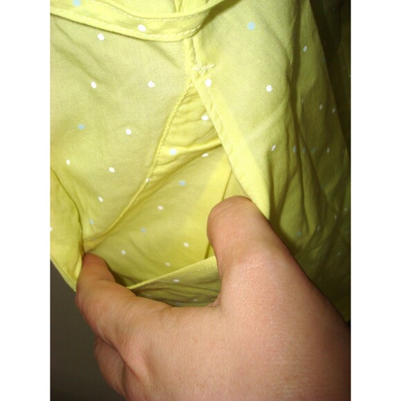 NWT New Womens Columbia Yellow Blue White Dot Dress PF M Pockets Cotton Rod Logo - Picture 8 of 12